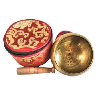 Lotus Singing bowl set-comes in a silk pouch 4" SB-720